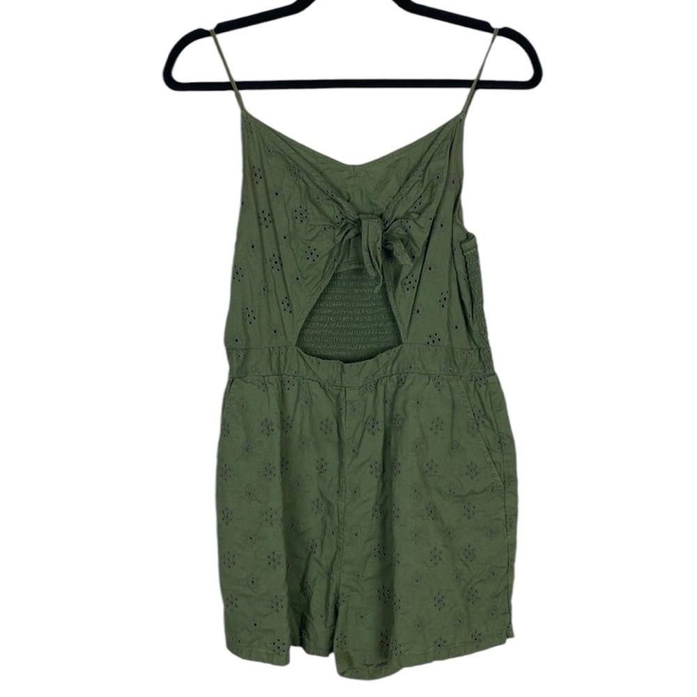 Aerie green eyelet lace romper